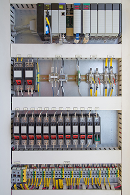 Siemens PLC connected to relays